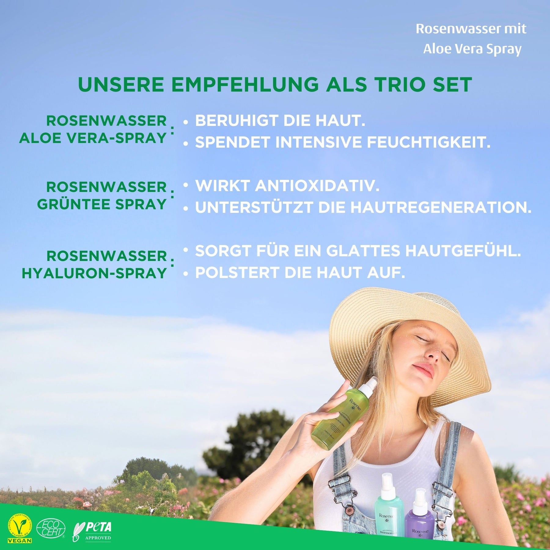 Early Access-Rosense Rosenwasser mit Aloe Vera Spray - 200 ml