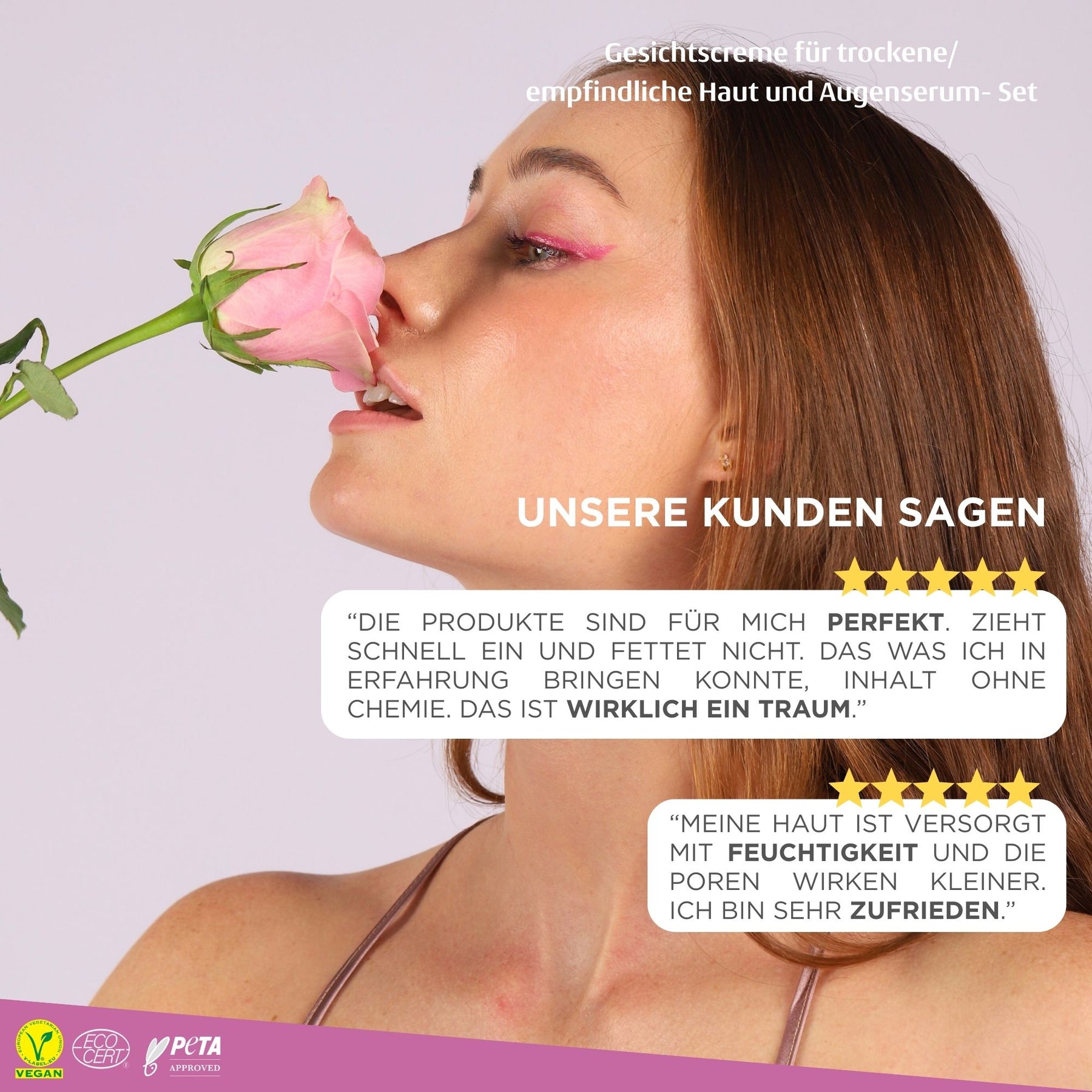 Rosense Gesichtscreme für trockene und empfindliche Haut und Augenserum- Set