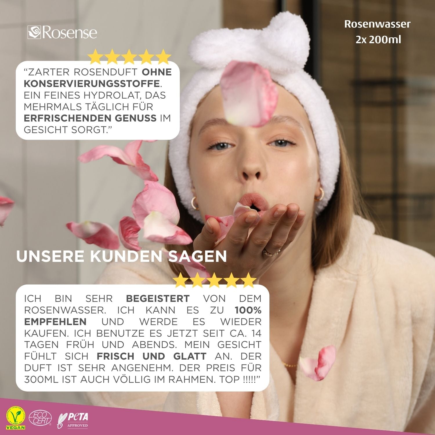 Rosense 2x Rosenwasser - 200 ml