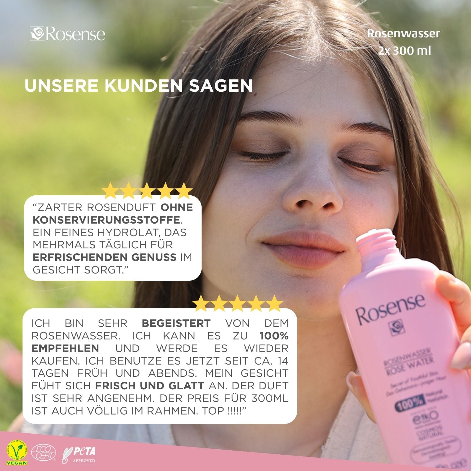 Rosense 2x Rose Water - 300 ml