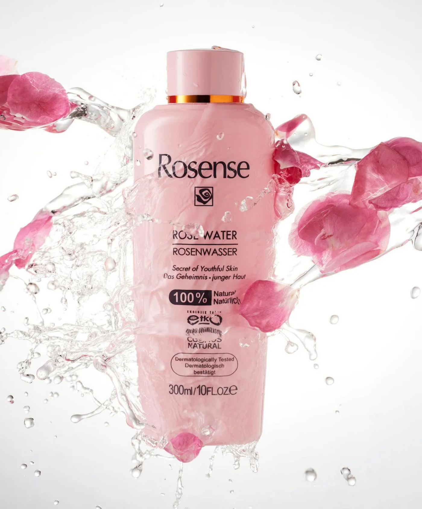 Rosense Rosenwasser im Wasser-Splash