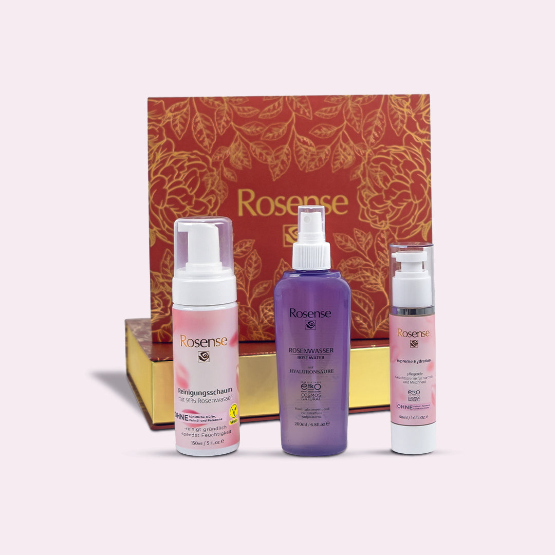Rosense Zarte Haut Geschenkset | Sanfte Pflege mit Rosenwasser verschenken