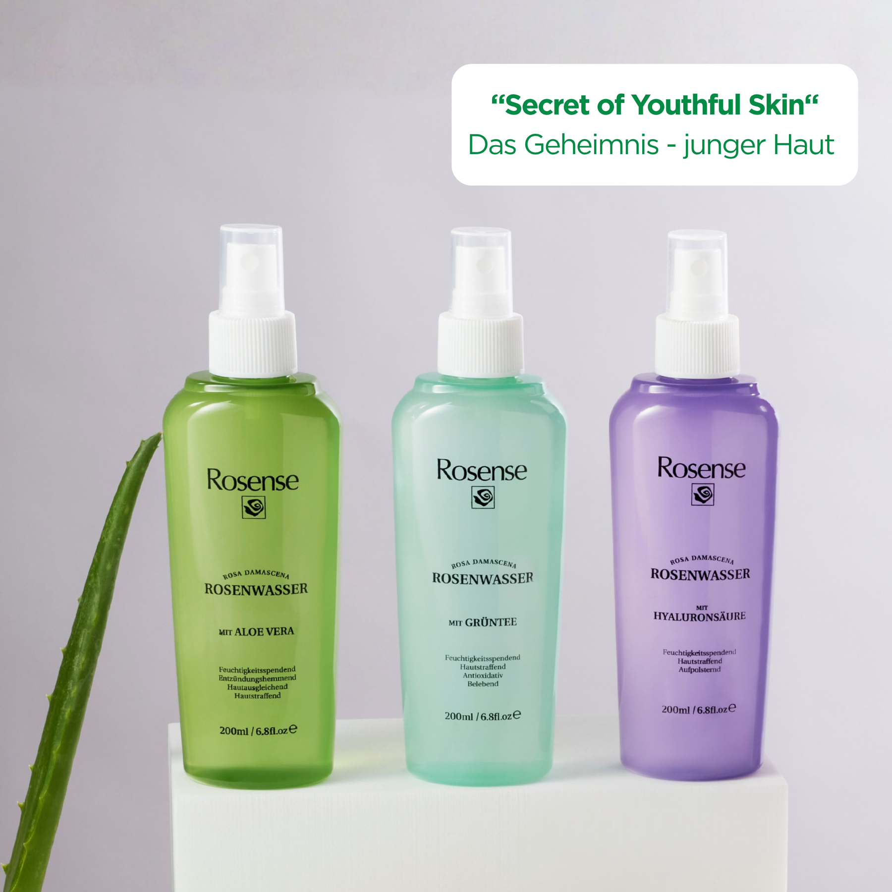 Rosense Rosenwasser mit Aloe Vera Spray - 200 ml