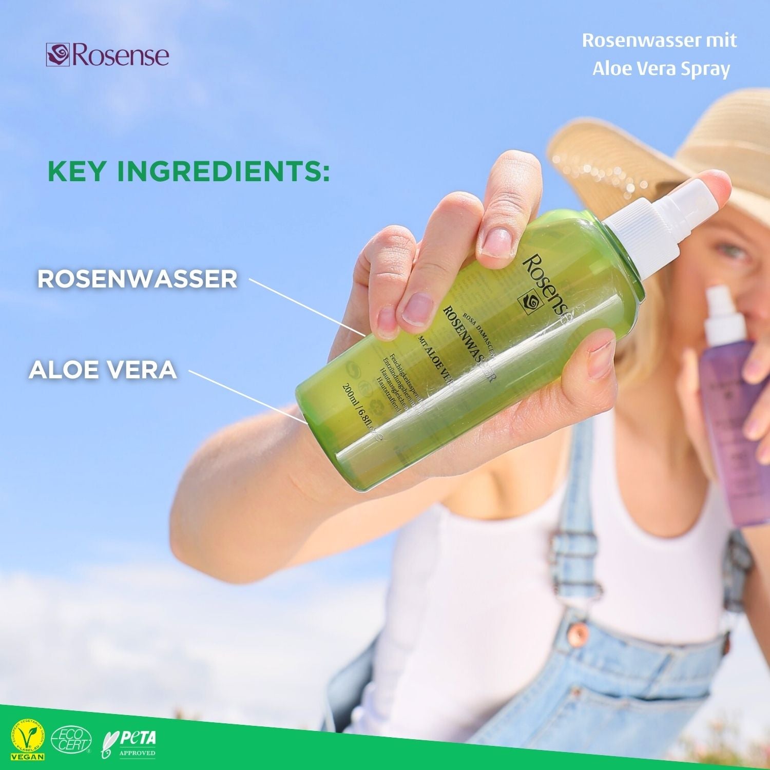 Rose water with aloe vera