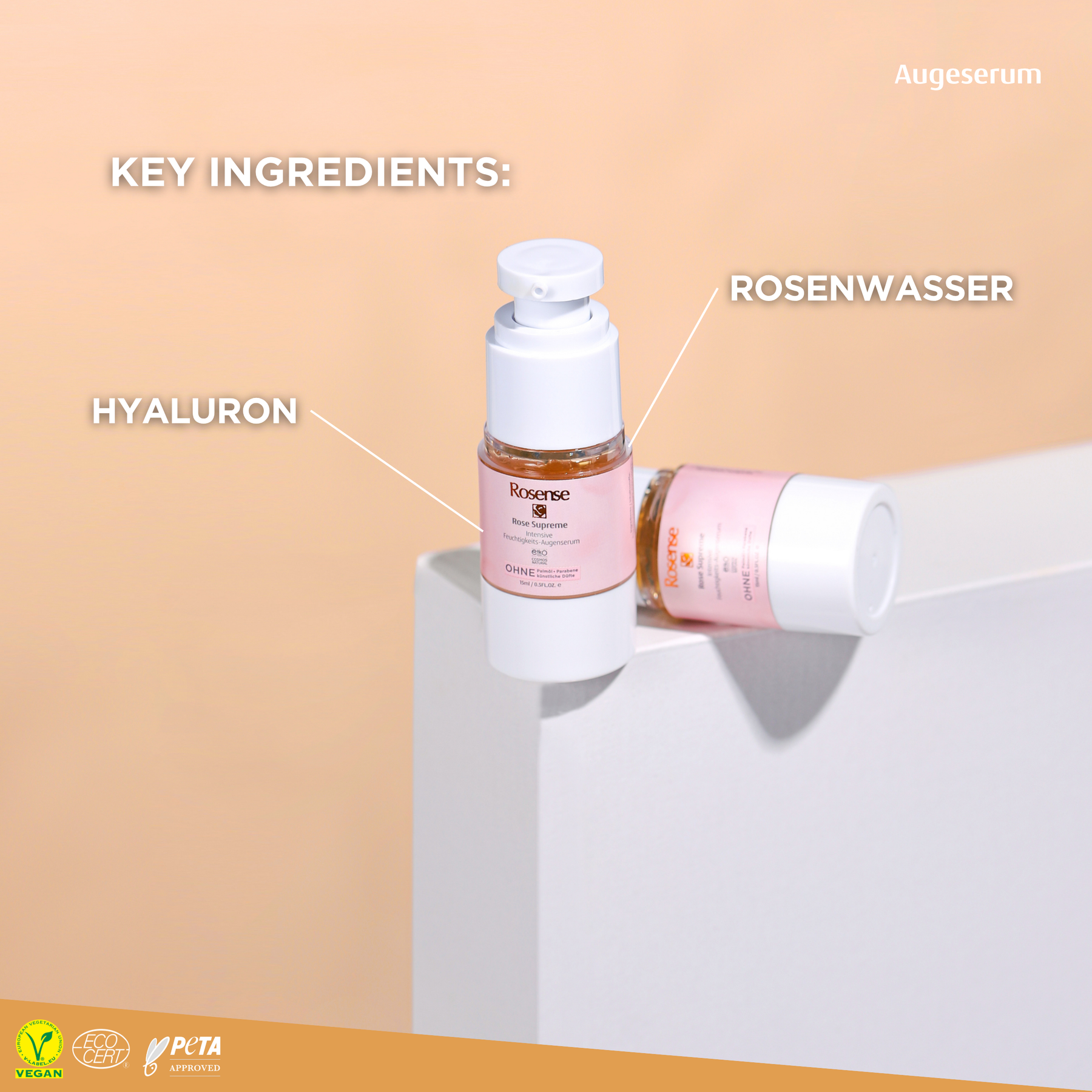 Rosense Rose Supreme Feuchtigkeits-Augenserum - 15 ml