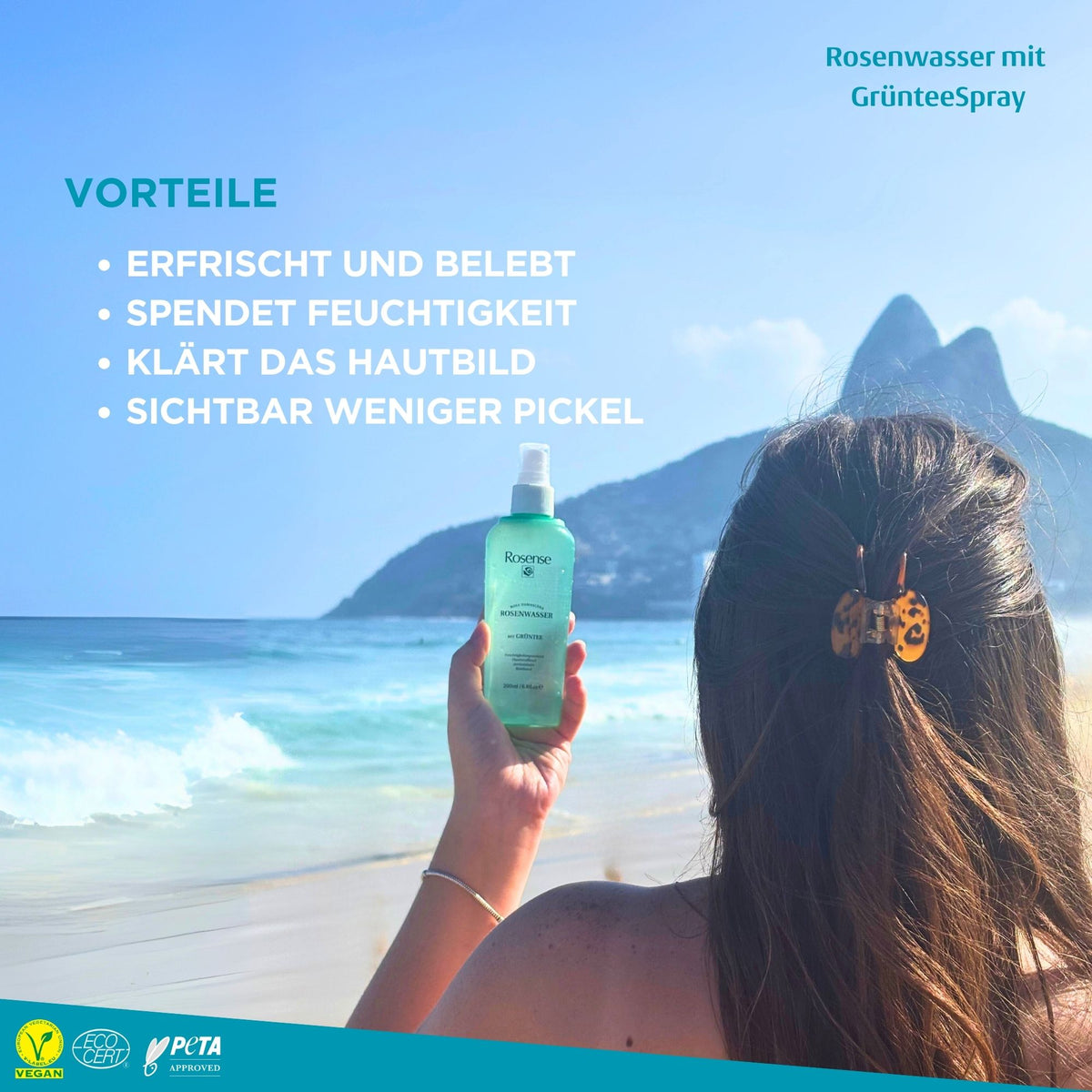 Rosense Rosenwasser mit Grüntee Spray - 200ml