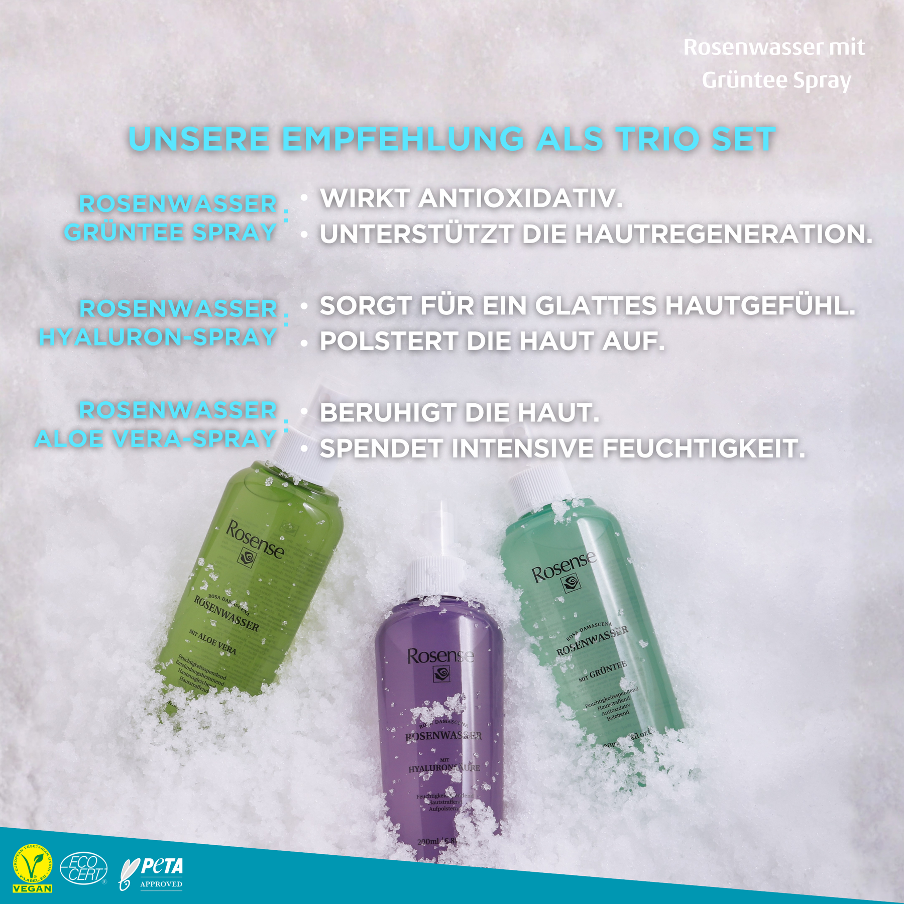 Rosense Rosenwasser mit Grüntee Spray - 200ml