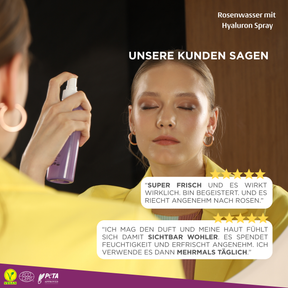 Rose water with hyaluronic acid