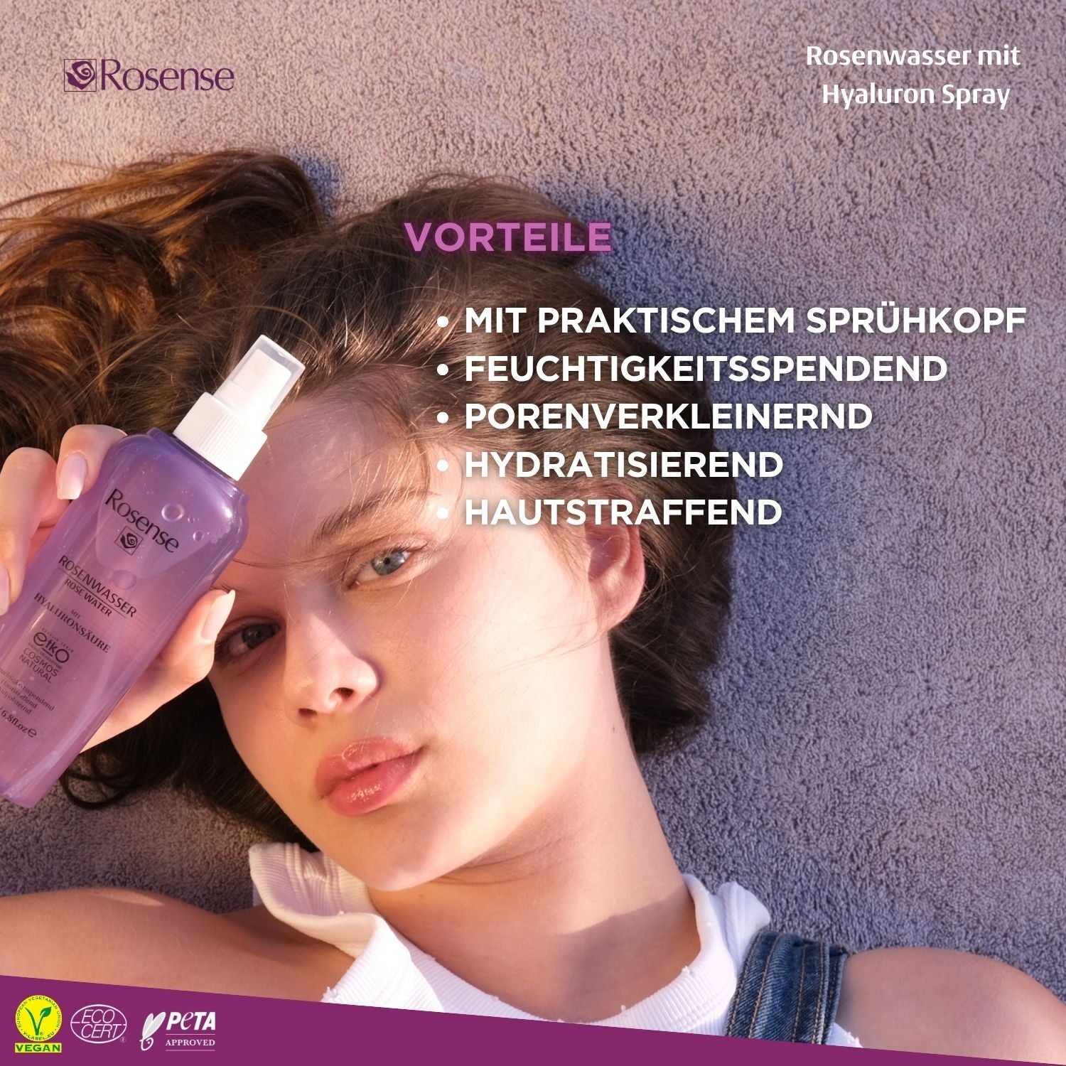 Rosense Rosenwasser mit Hyaluronsäure Spray - 200 ml