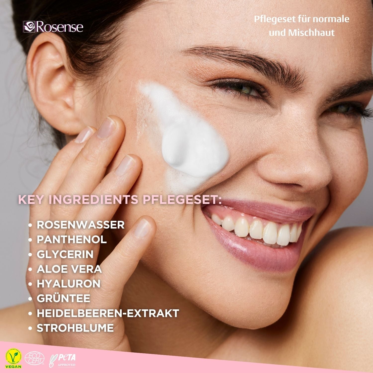 Rosense care set for normal and combination skin