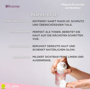 Rosense care set for normal and combination skin