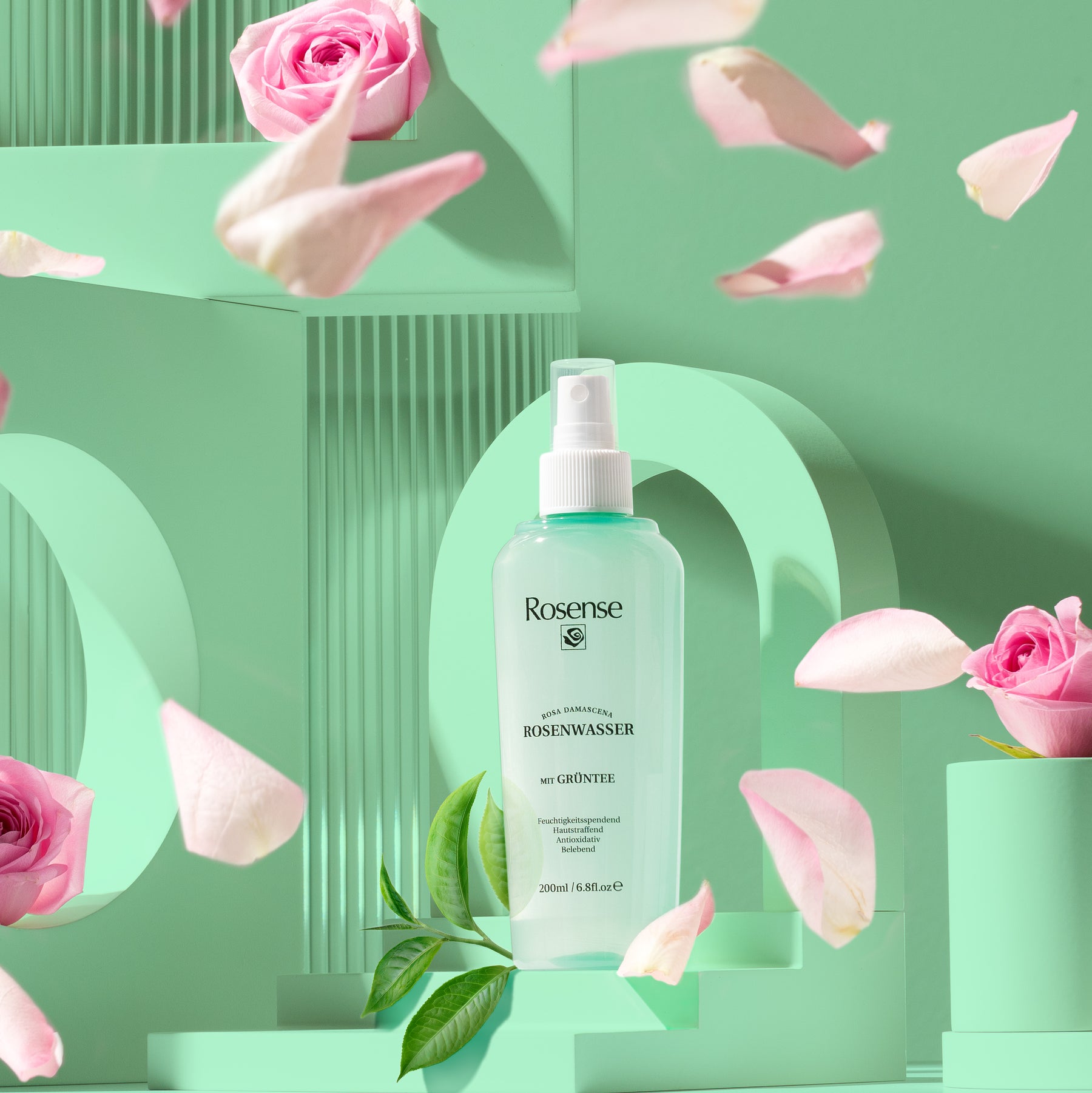 Rosense Rosenwasser Spray 3er Set | Mit Hyaluron, Aloe Vera & Grüntee