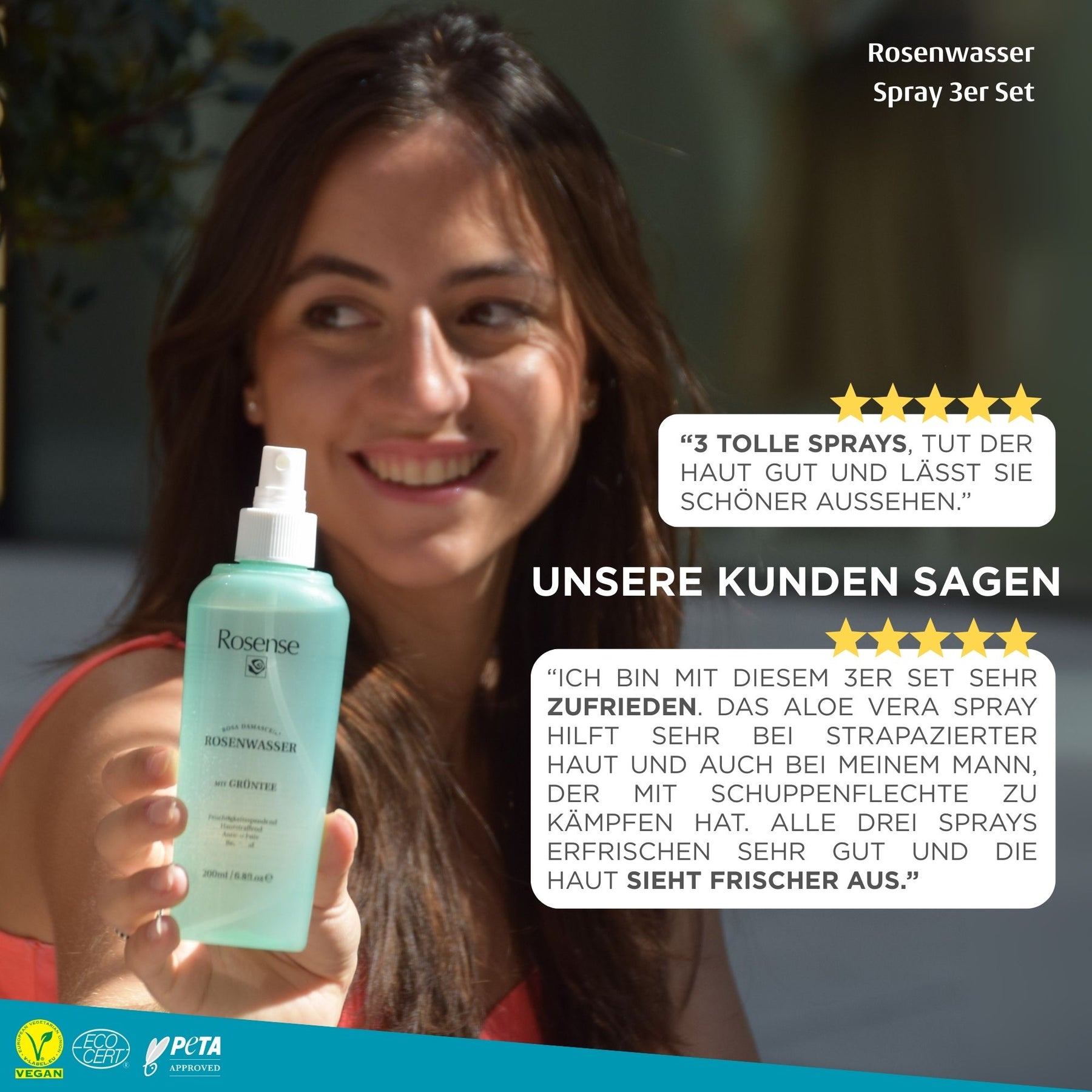 Rosense Rosenwasser Spray- 3er Set