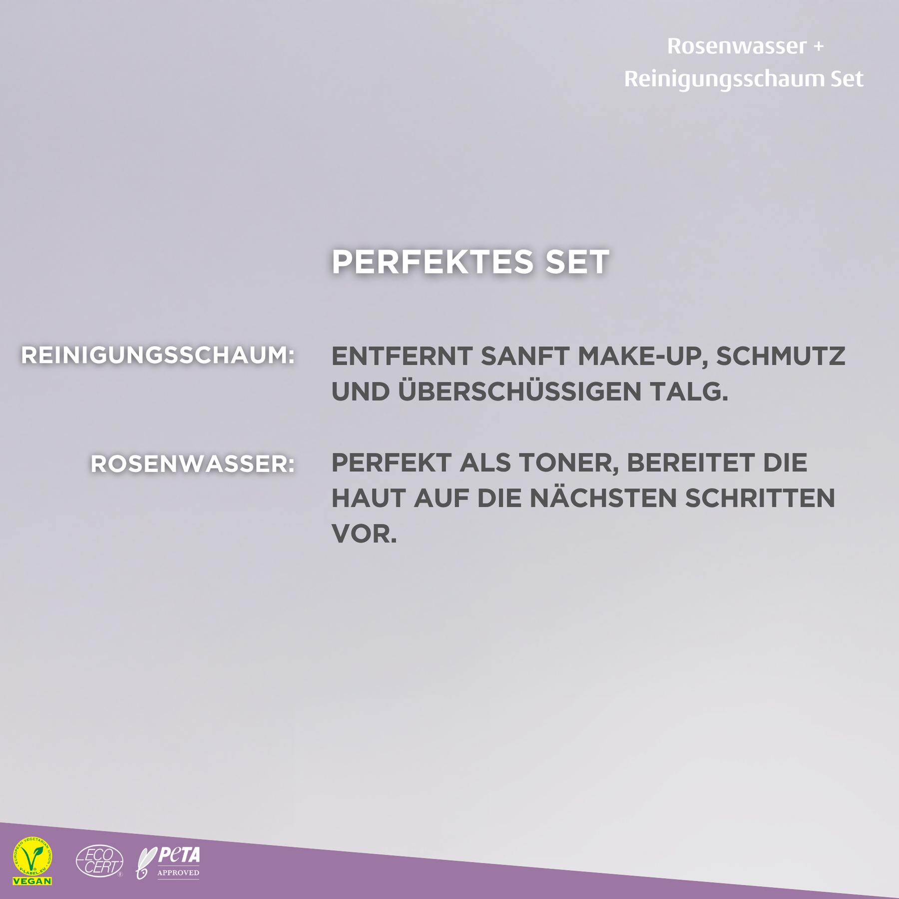 Rosense Rosenwasser 300 ml + Reinigungsschaum Set